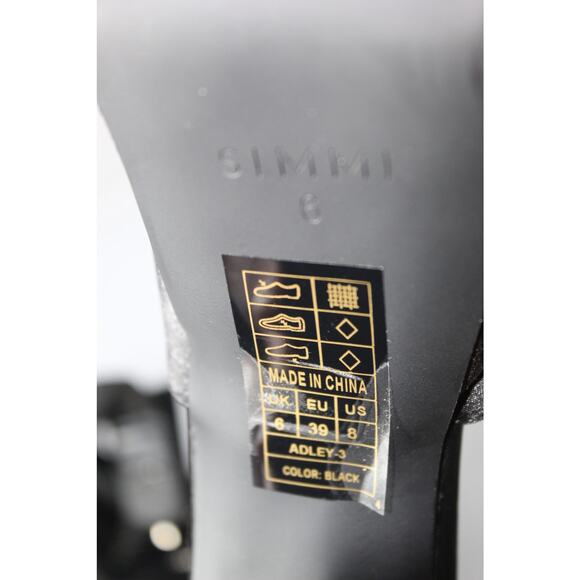 Simmi London Adley Heel in Black Satin Chunky Platform US 8 - Picture 8 of 12